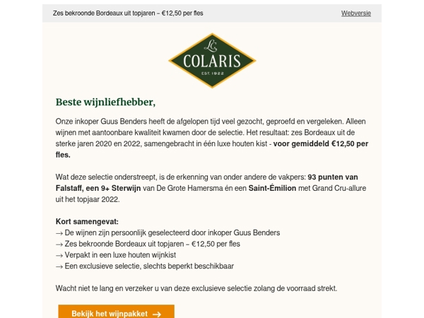 Zes bekroonde Bordeaux uit topjaren – €12,50 per fles