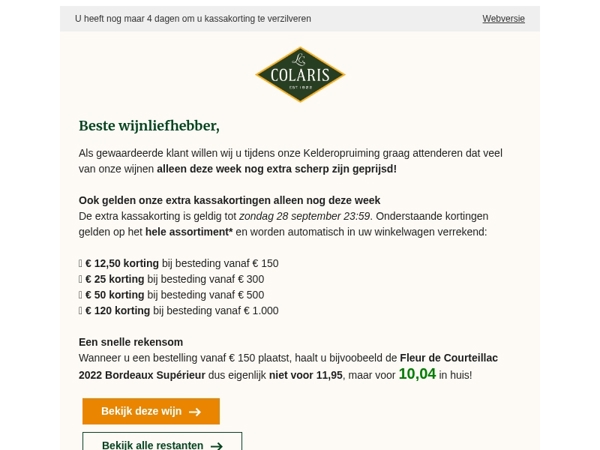 U heeft nog maar 4 dagen om u kassakorting te verzilveren