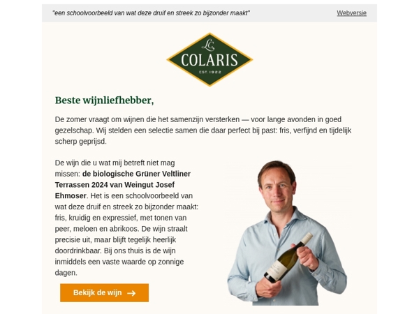 Dit is mijn favoriete zomerwijn: de Ehmoser Grüner Veltliner