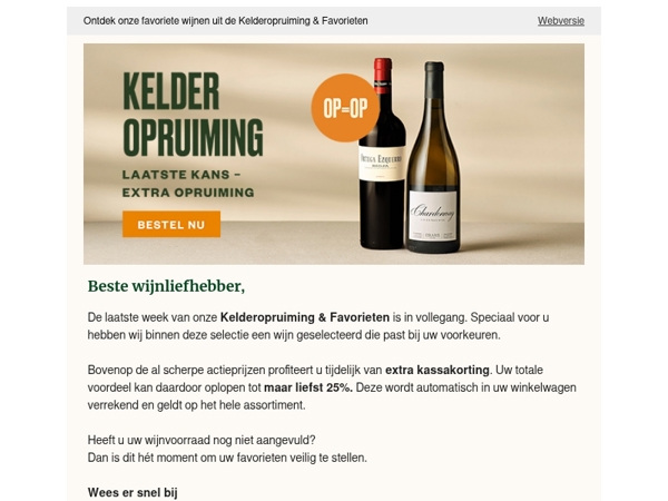 Nog maar 4 dagen korting oplopend tot 25%