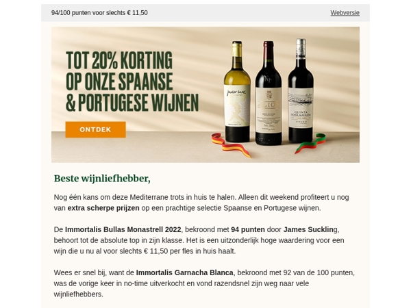 Laatste dozen Immortalis Bullas Monastrell