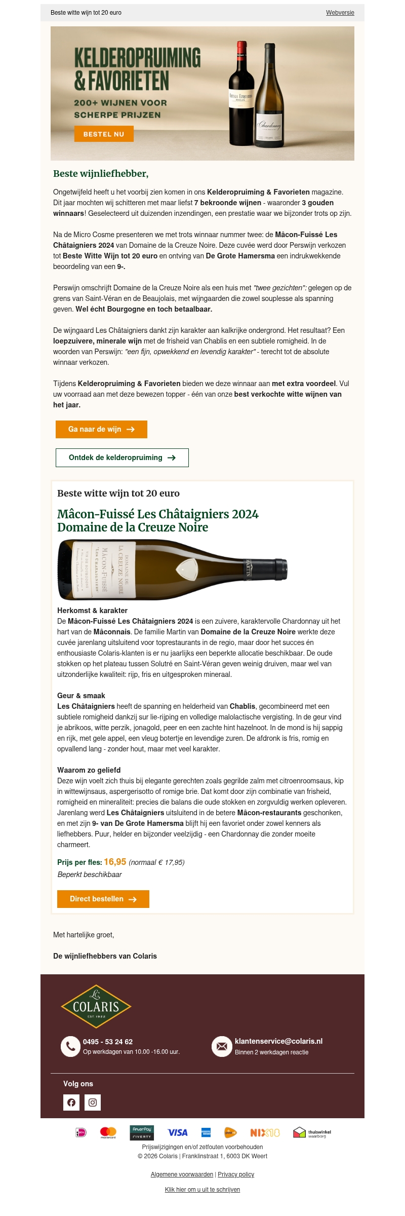 Goud voor deze witte Bourgogne Goud voor deze witte Bourgogne