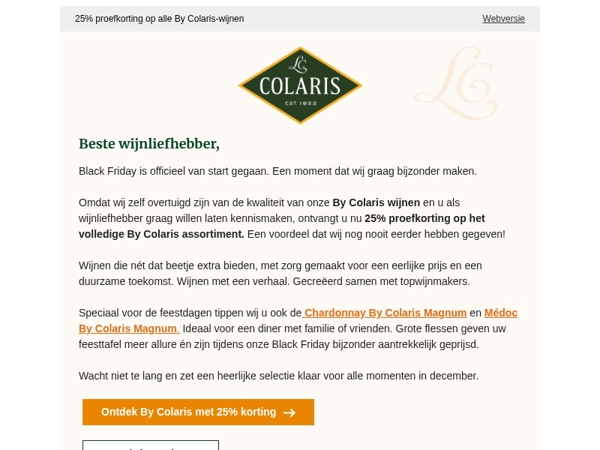 Ontdek onze Black Friday proefkorting op By Colaris
