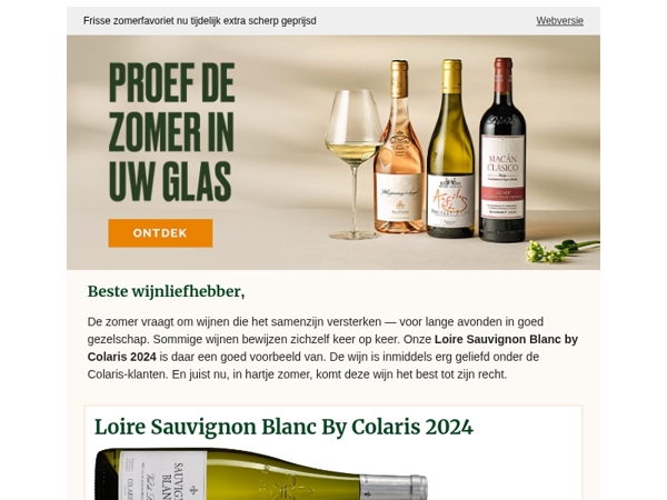Sauvignon Blanc by Colaris - Frisse zomerfavoriet