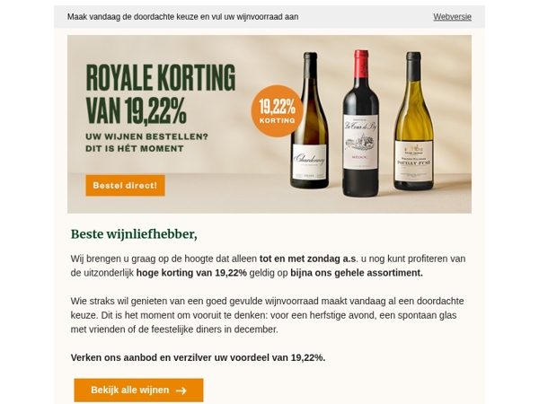 Alleen deze week nog 19,22% korting op bijna alles
