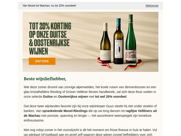 Van Mosel tot Wachau: nu tot 20% voordeel!