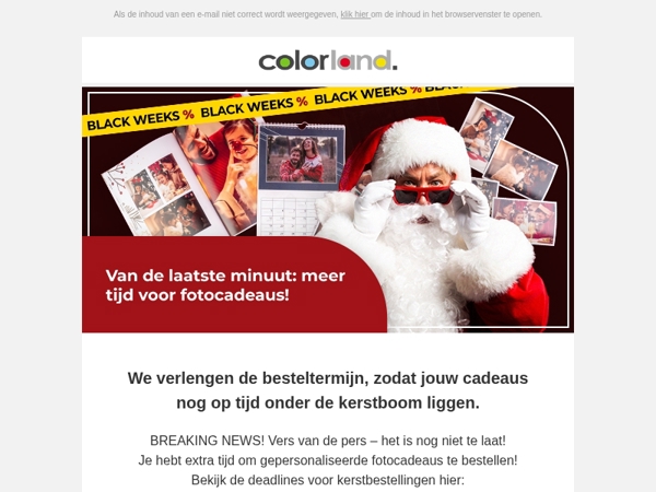 Van de laatste minuut: meer tijd voor fotocadeaus!