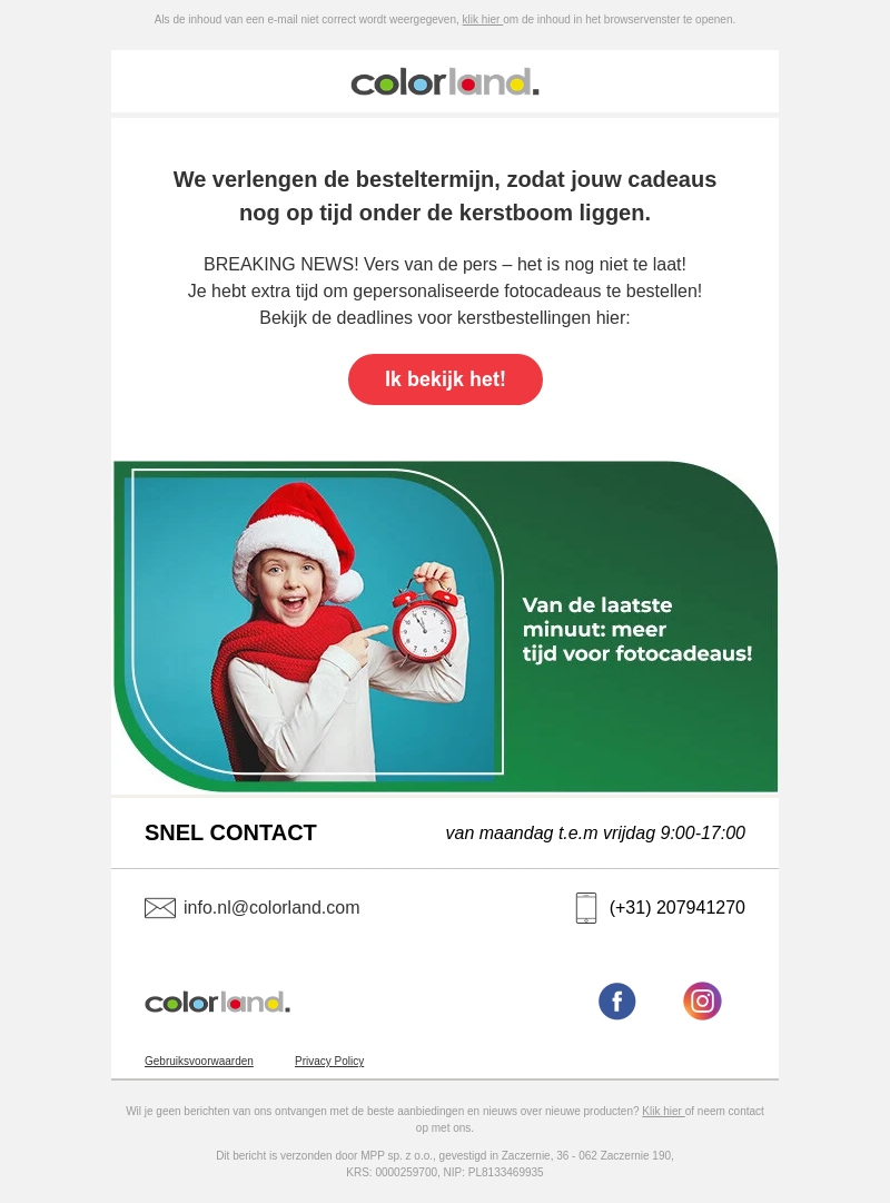 Van de laatste minuut: meer tijd voor fotocadeaus! Van de laatste minuut: meer tijd voor fotocadeaus!