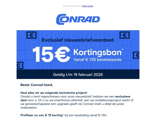 Bespaar* € 15 op uw volgende project 🛠️