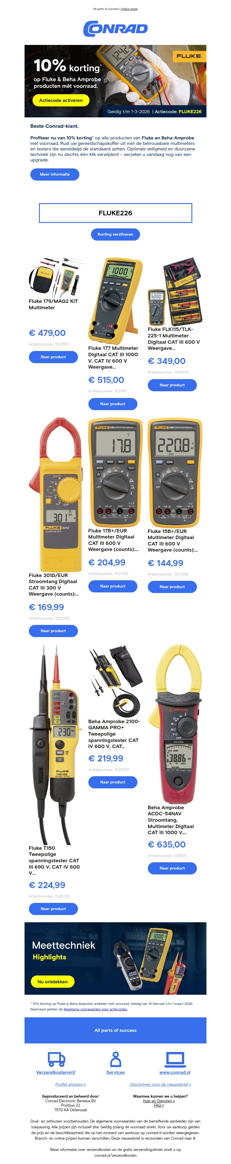 ⚡ 10% korting op Fluke & Beha Amprobe. ⚡ 10% korting op Fluke & Beha Amprobe.