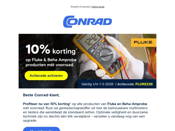 ⚡ 10% korting op Fluke & Beha Amprobe.