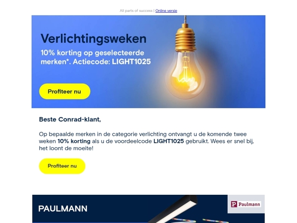 💡 Verlichtingsweken: 10% korting.