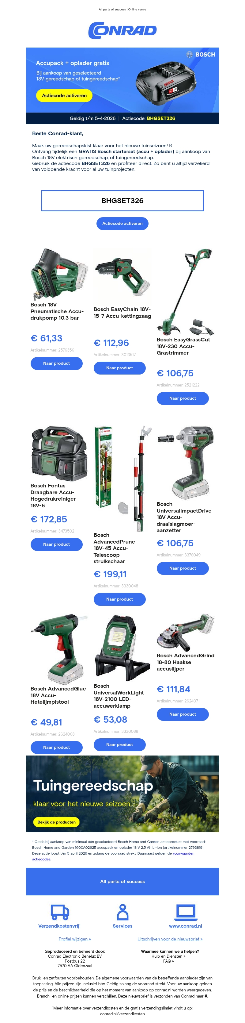π GRATIS Bosch accu + oplader. π GRATIS Bosch accu + oplader.