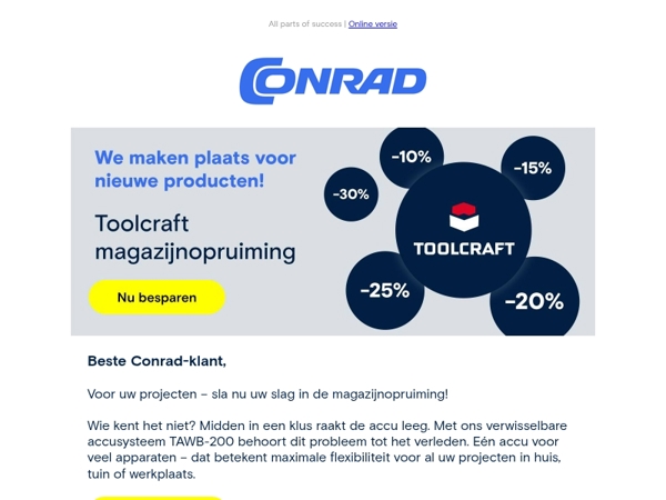 Toolcraft magazijnopruiming - Profiteer van maximale flexibiliteit