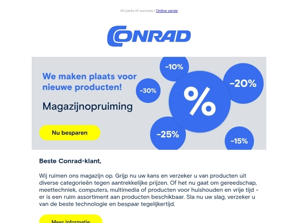 Magazijnopruiming - we maken plaats voor nieuwe producten.