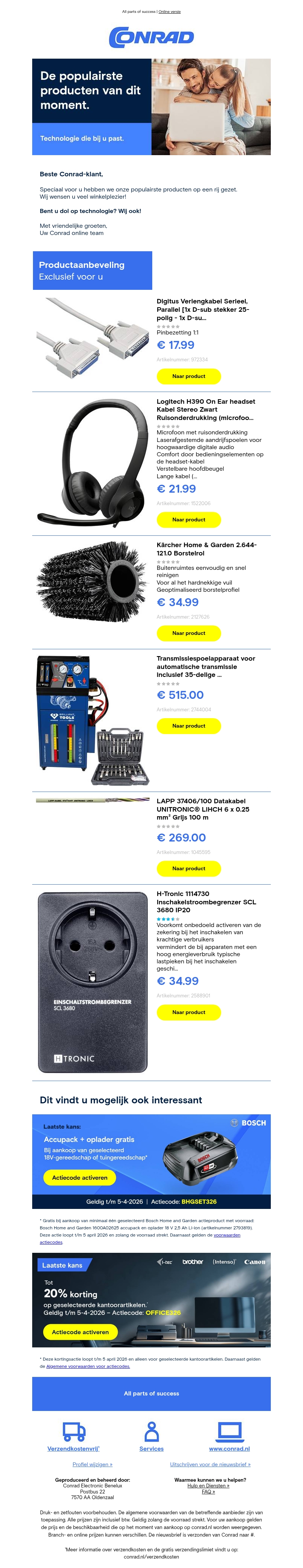 Laatste kans! Gratis Bosch-accu & 20% korting op Kantoorartikelen π Laatste kans! Gratis Bosch-accu & 20% korting op Kantoorartikelen π