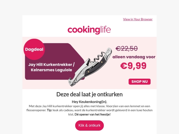 Open de dagdeal, daarna de fles! 🍾