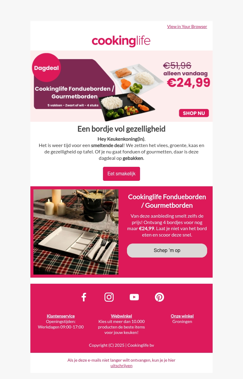 Een dagdeal waar zelfs de prijs van smelt! 🔥🫕 Een dagdeal waar zelfs de prijs van smelt! 🔥🫕