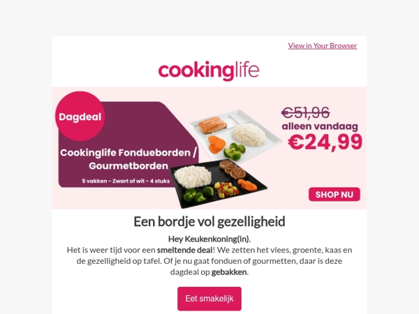 Een dagdeal waar zelfs de prijs van smelt! 🔥🫕