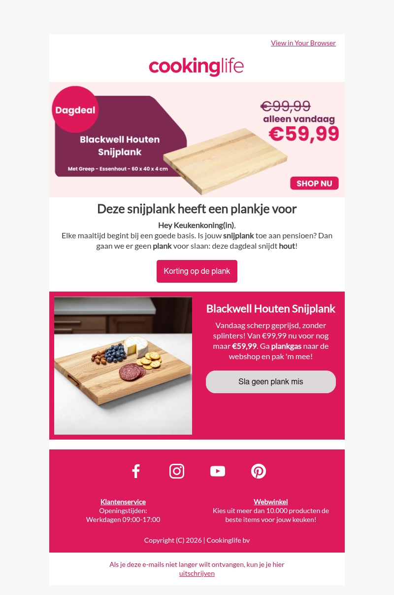 Vandaag als dagdeal: geen (snij)plank misgeslagen ππͺ Vandaag als dagdeal: geen (snij)plank misgeslagen ππͺ