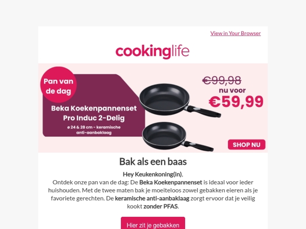 Met deze pan(nen) van de dag zit je dubbel zo goed gebakken 🍳