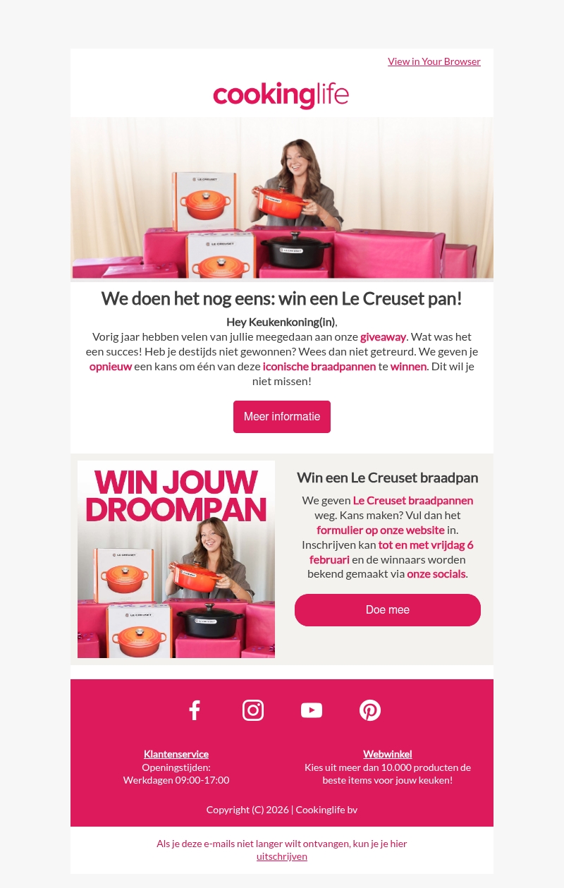 Terug van weggeweest: Win een Le Creuset pan! π Terug van weggeweest: Win een Le Creuset pan! π
