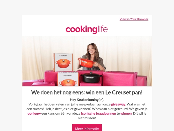 Terug van weggeweest: Win een Le Creuset pan! 🎁