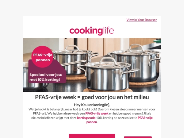 PFAS-vrije week: Nu met 10% korting op PFAS-vrije pannen! 🤩
