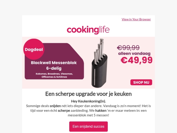 Deze dagdeal is een scherpe upgrade voor je keuken 🔪