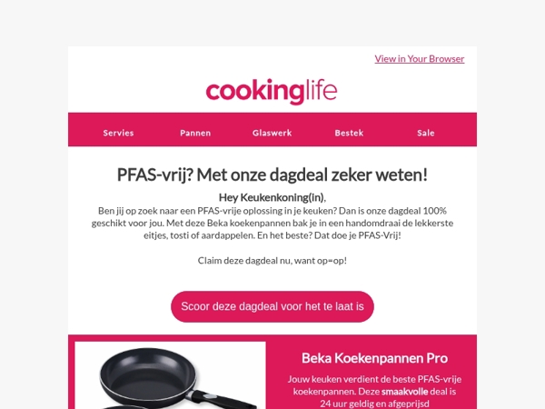 50% korting op 2 PFAS-vrije koekenpannen?
