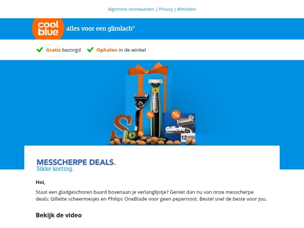 Bekijk onze scherpe deals op scheermesjes