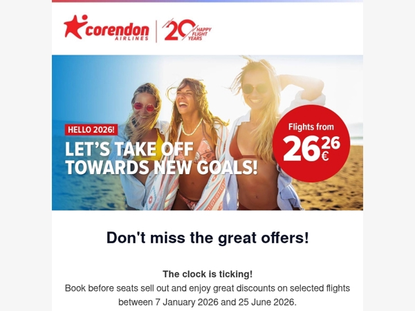 ✈️ Fly from just €26.26!