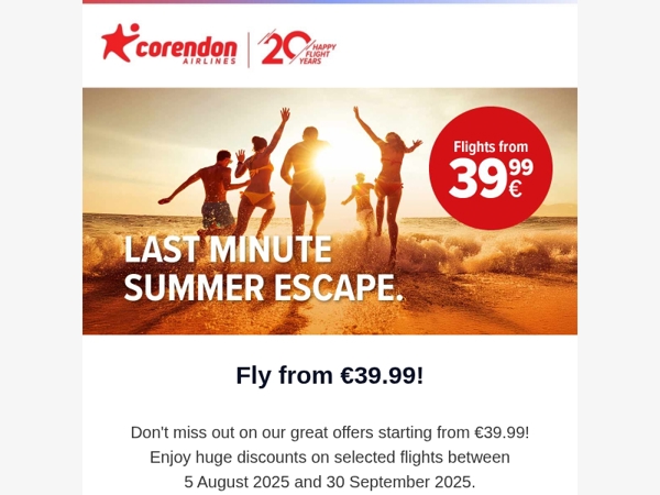 ⭐️ Selected flights starting at just €39.99!