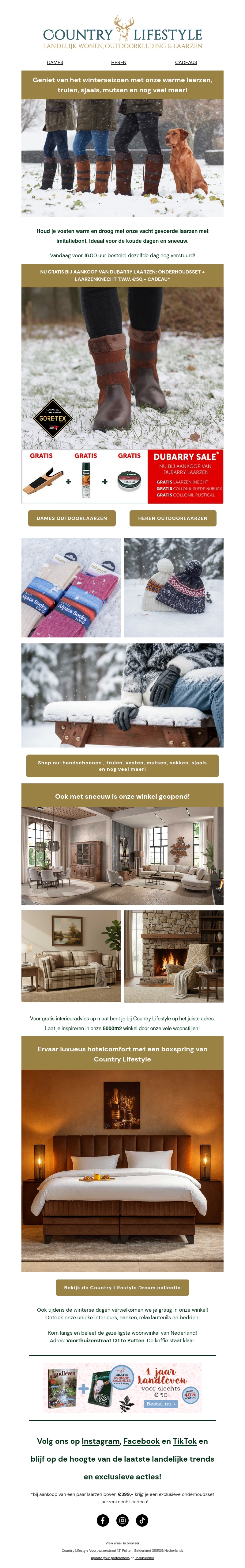 ❄️Omarm de kou: Vind jouw winterwarmte bij Country Lifestyle! ❄️Omarm de kou: Vind jouw winterwarmte bij Country Lifestyle!