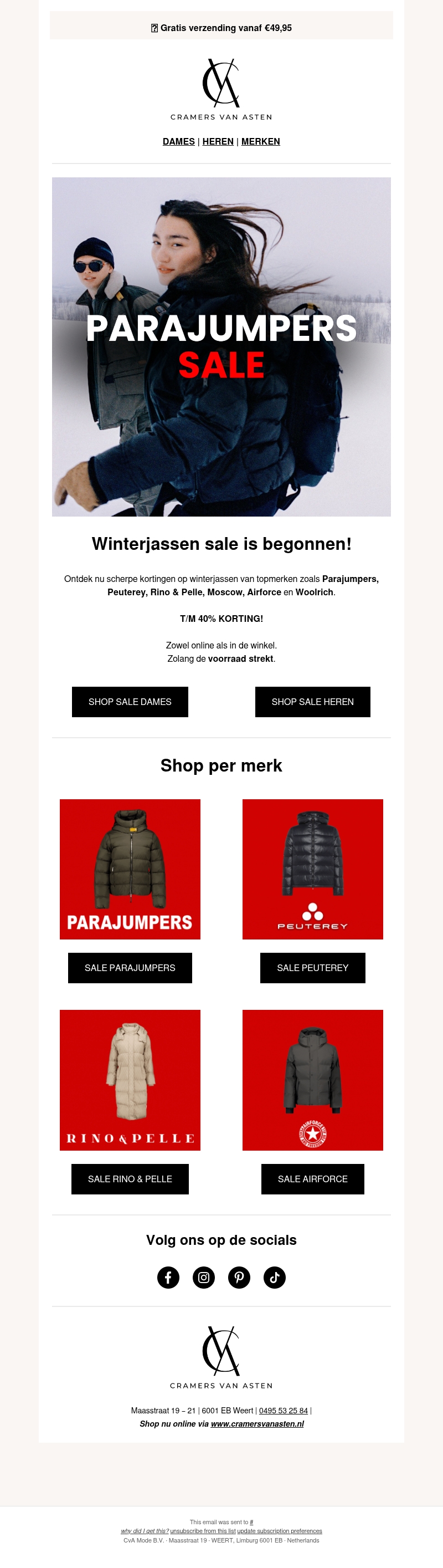 Parajumpers winterjassen sale is begonnen!👀 Parajumpers winterjassen sale is begonnen!👀