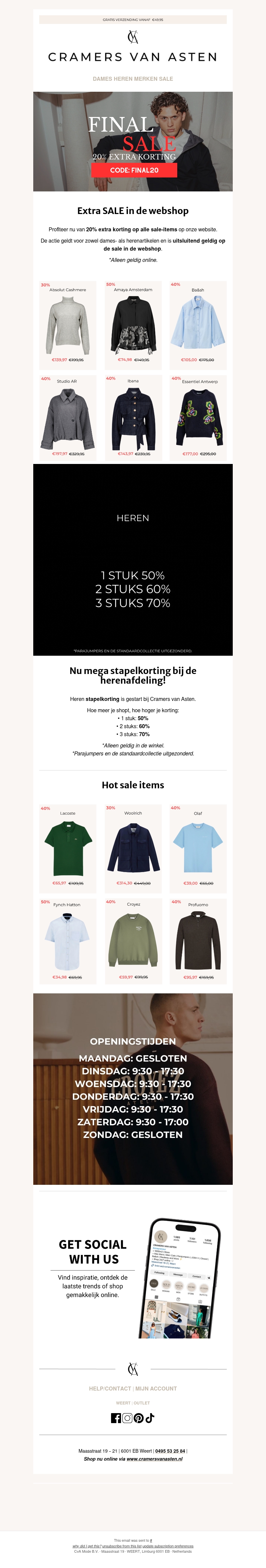 20% EXTRA SALE KORTING! 20% EXTRA SALE KORTING!