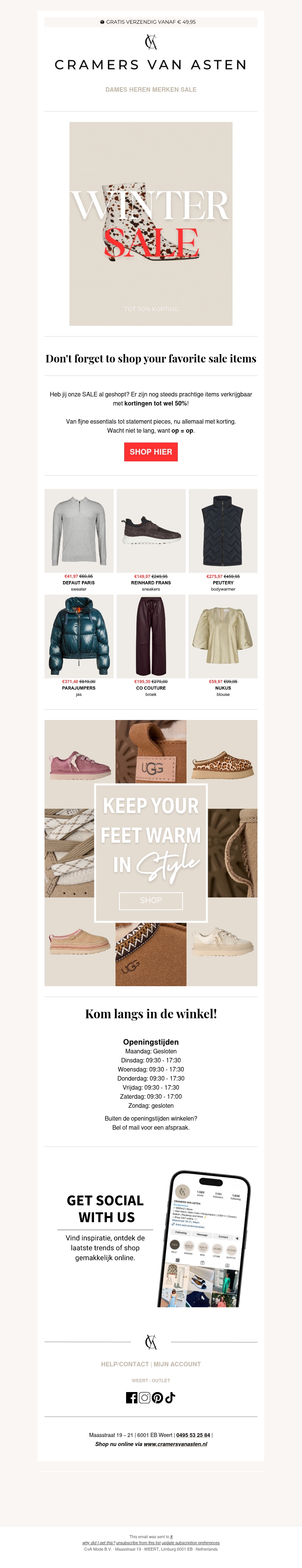 WINTER SALE: TOT 50% KORTING WINTER SALE: TOT 50% KORTING