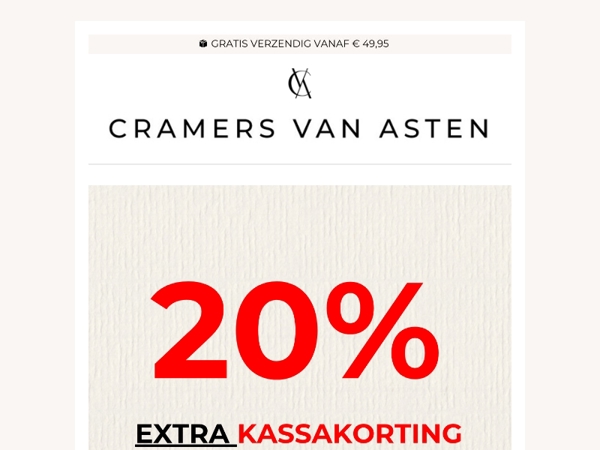 20% Extra korting (CODE: EXTRA20)❗❗