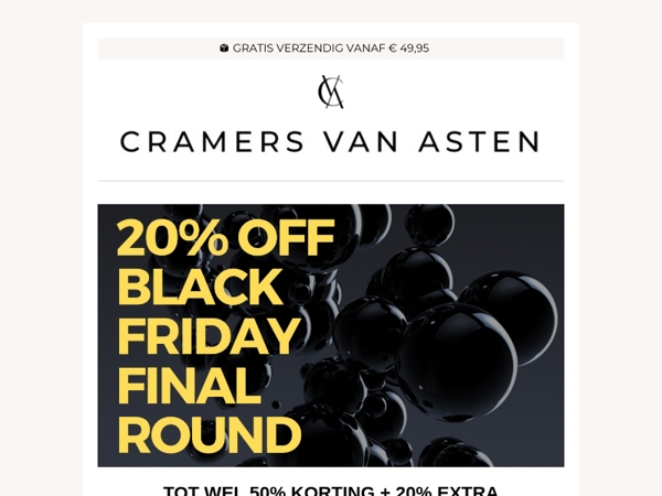 Tot 50% korting + 20% EXTRA bovenop 😱