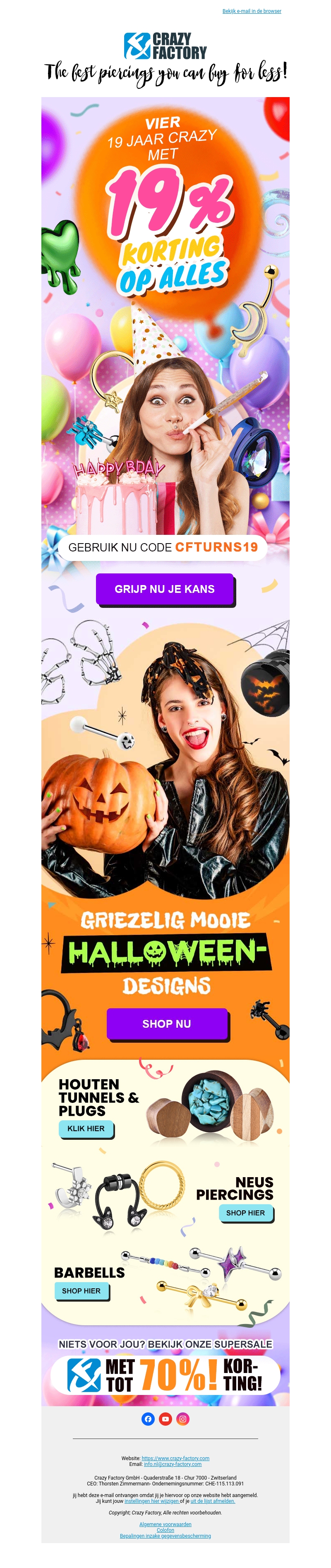 π₯³ We zijn 19! Ontvang 19% korting op de hele site zolang het feest duurt, ! π₯³ We zijn 19! Ontvang 19% korting op de hele site zolang het feest duurt, !