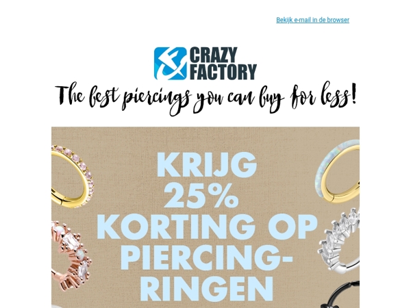 🔔 Ring ring... nog steeds 25% korting op piercingringen, 