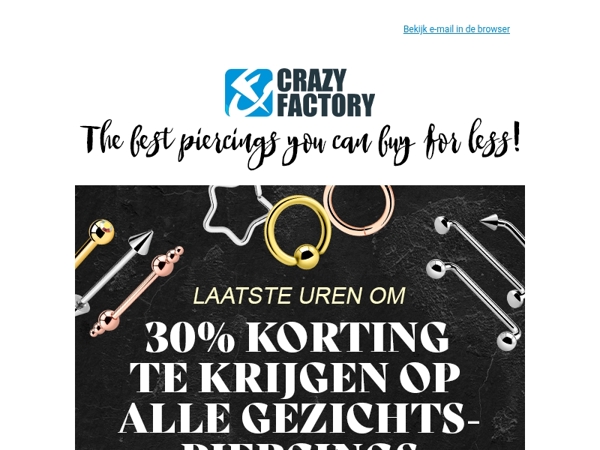 30% korting op gezichtspiercings: laatste herinnering 💸, !