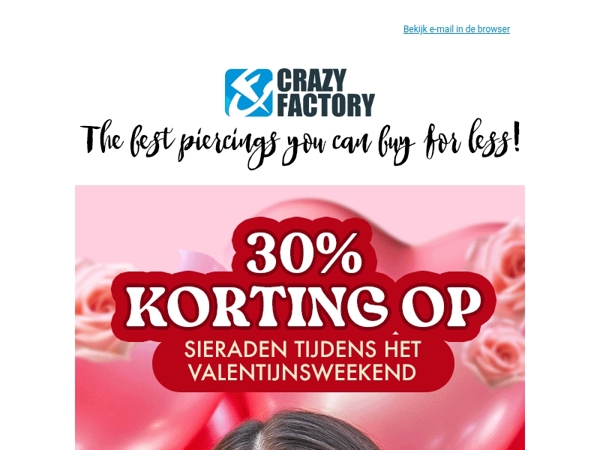 🌹⚡️ Flash sale Valentijnsdag! Het hele weekend 30% korting op sieraden, 