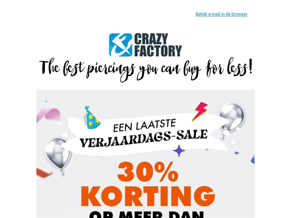 🔥 Laatste verjaardagsfeest: 30% korting op de collectie van vorig jaar, 