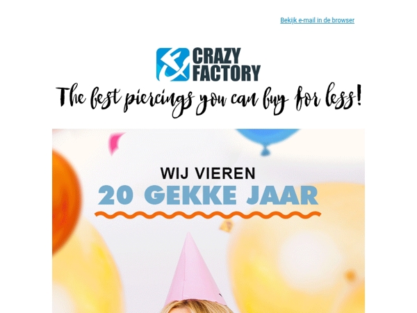 🎉 Wij worden 20, jij krijgt 25% korting op de top 2000, 