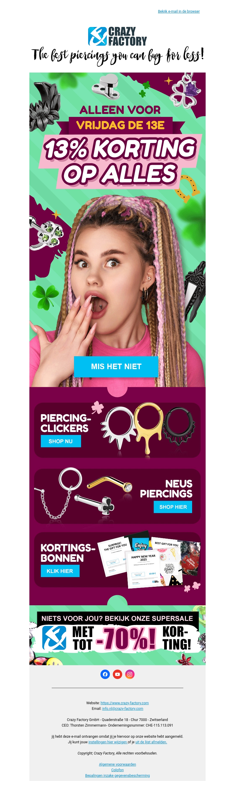 ๐ Het geluk staat aan jouw kant: 13% korting op alles, ๐ Het geluk staat aan jouw kant: 13% korting op alles,