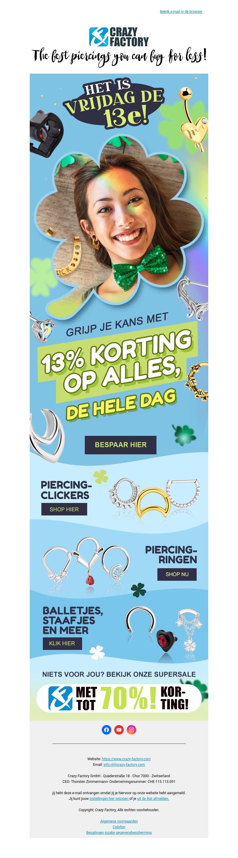 ⚡️ Vrijdag de 13e is jouw geluksdag! ALLEEN VANDAAG 13% korting op alles, ⚡️ Vrijdag de 13e is jouw geluksdag! ALLEEN VANDAAG 13% korting op alles,