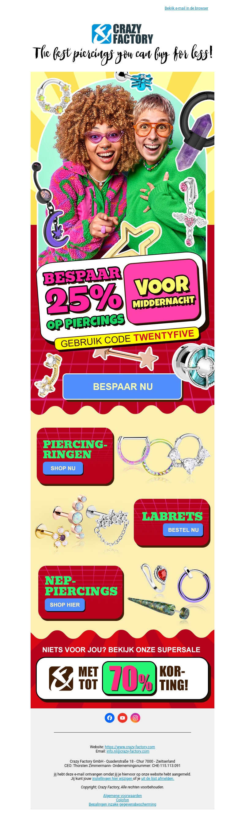⏰ De tijd is bijna om: 25% korting op piercings, ⏰ De tijd is bijna om: 25% korting op piercings,
