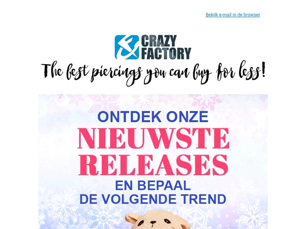🌟🎄 Nieuwe navelclickers, kerstbling, frisse industrials en nog veel meer piercings 