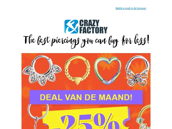 25% korting op piercingringen – ga rond en bespaar nu 🔥, !